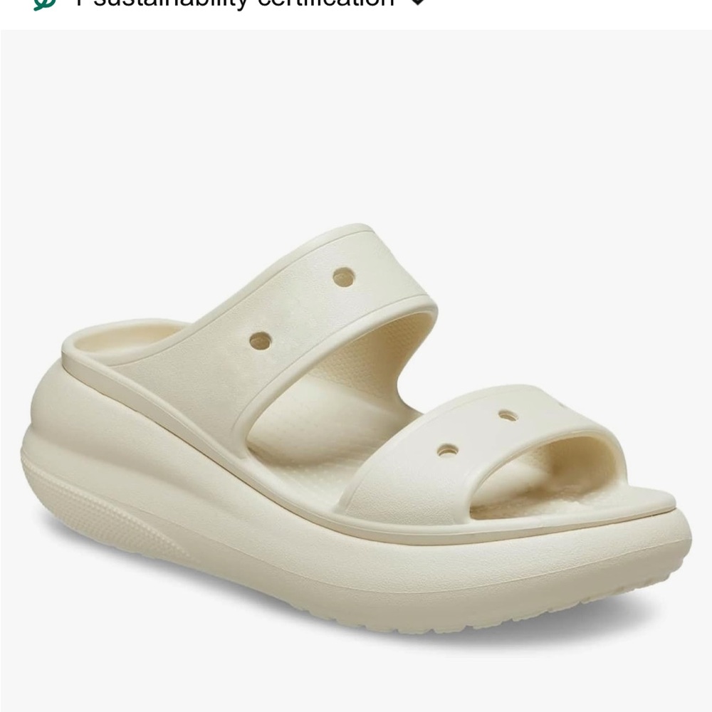 NWT! CROCS Men’s Classic Crush Platform Sandals Bone Color Iconic Comfort Sz 11